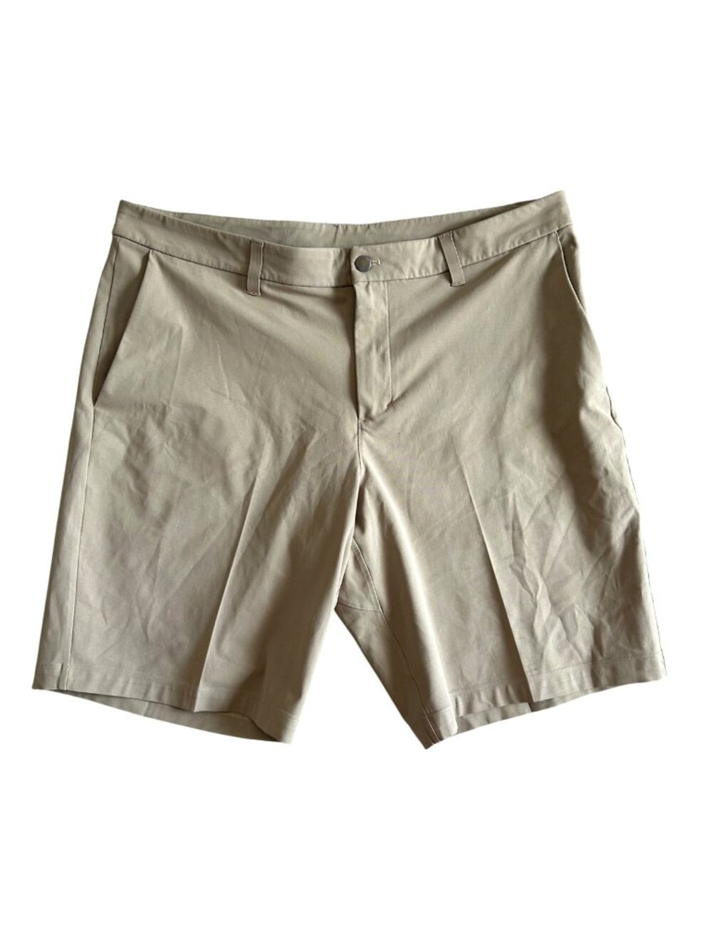 Lululemon Mens Sz 38 Khaki Shorts With Belt Loops & Front Pockets